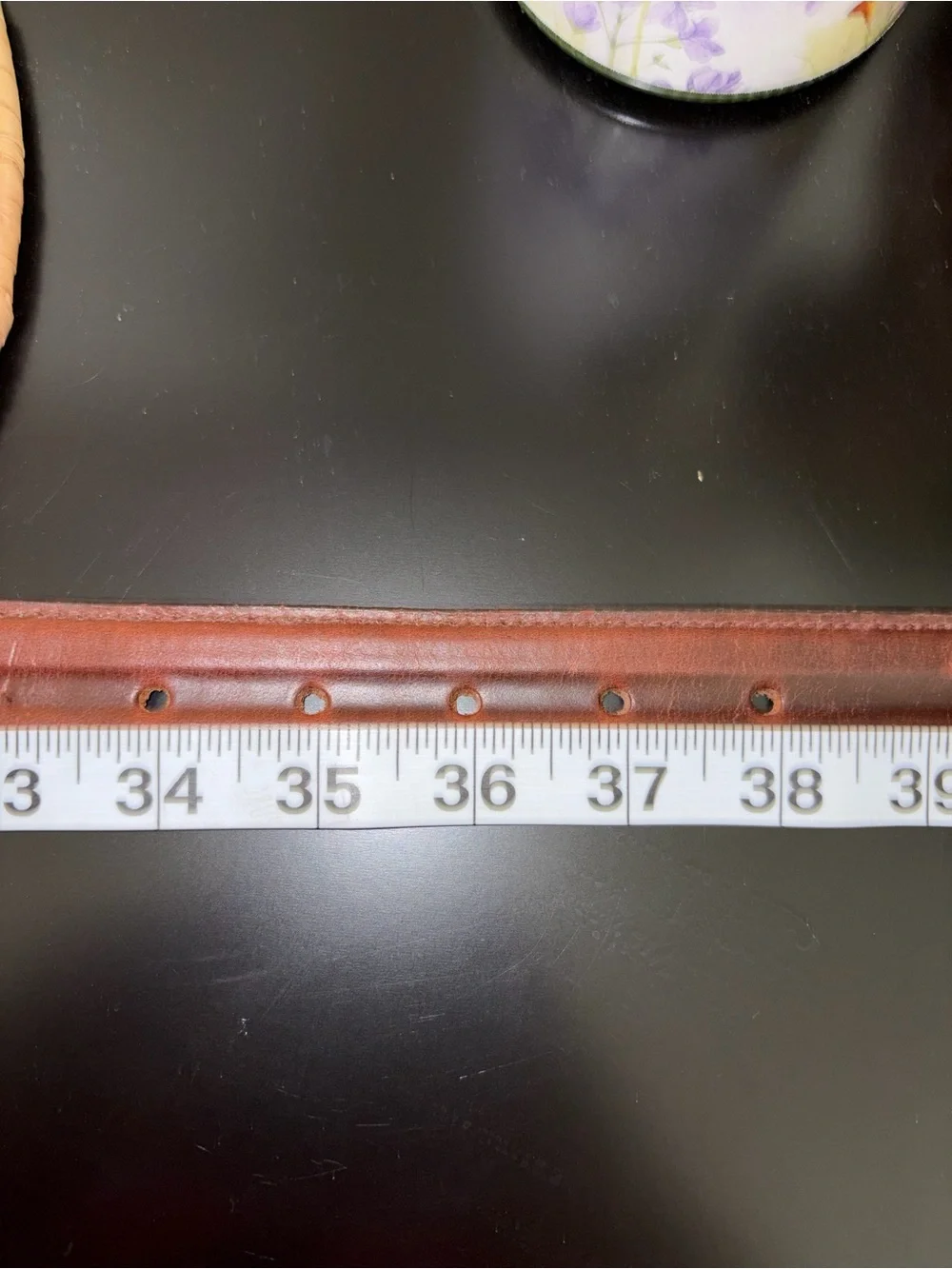 Unisex mahogany brown Leather Belt 34-38” waist